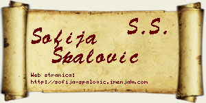Sofija Spalović vizit kartica